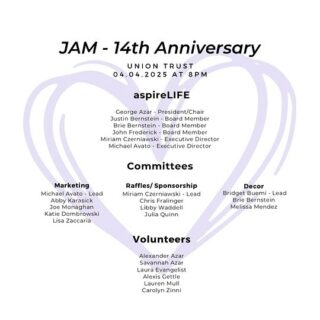 We’d like to take a moment to recognize our board members, committees, sponsors, and volunteers. JAM would not be possible without your help. Thank you for all your contributions! 

We look forward to celebrating with everyone tonight!

#lesscancermorebirthdays #jamphilly #aspirelife #philly #philanthropy #cancersucks #acs #americancancersociety #phillyevents #phillysupportphilly #instaphilly #whyilovephilly