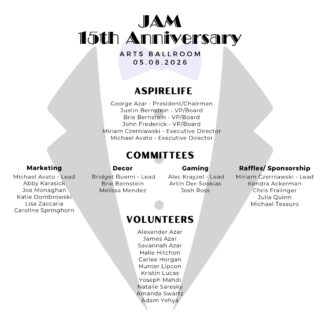 JAM would not be possible without the support of our team. We’d like to take a moment to recognize our board, committees, and volunteers. Thank you for all your contributions!

We look forward to celebrating with everyone tonight!!
